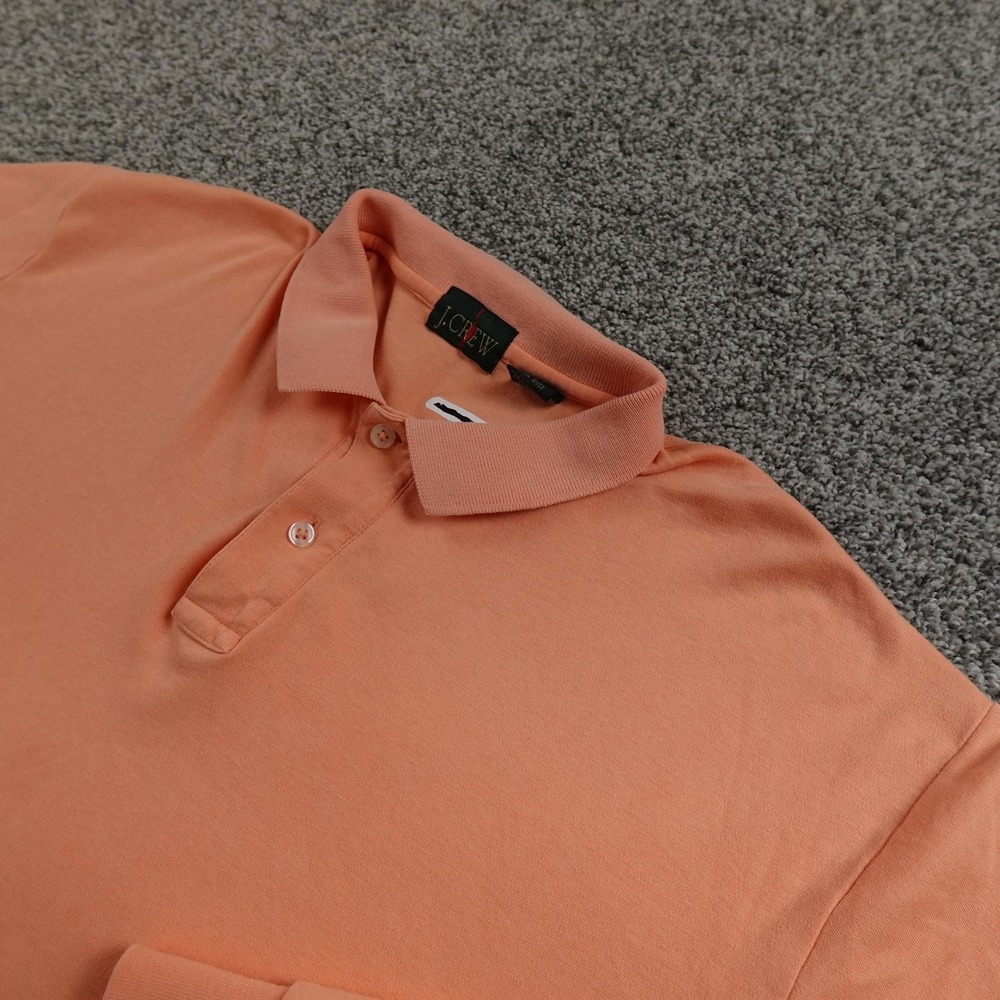 VTG J Crew Polo Shirt Mens XL Orange Long Sleeve Knit Oarsman Casual Preppy Golf